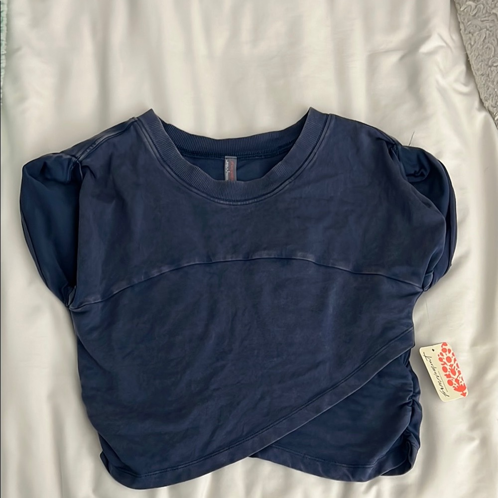 Navy Blue Short Sleeve Top